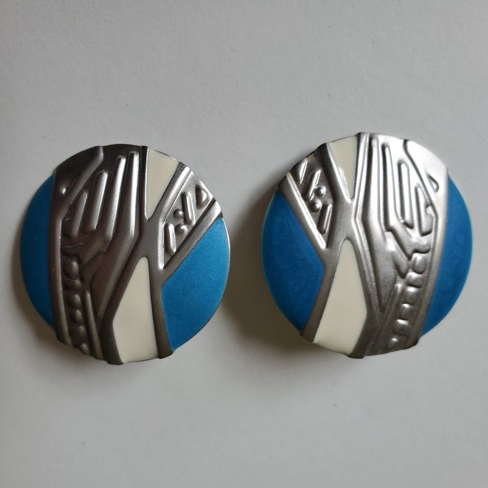 Geometric Upcycled Tin Earrings
